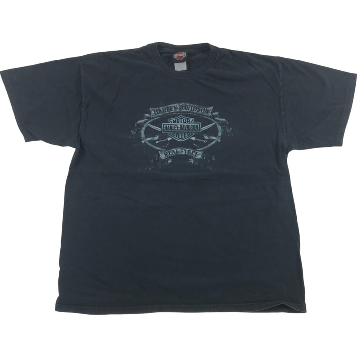 00'S Harley-Davidson Motorcycle Bike T-shirt Made in USA Men's XL cotton black type Vintage Second Hand