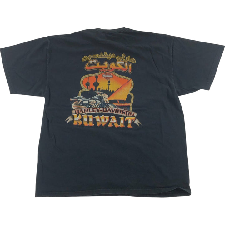 00'S Harley-Davidson Motorcycle Bike T-shirt Made in USA Men's XL cotton black type Vintage Second Hand