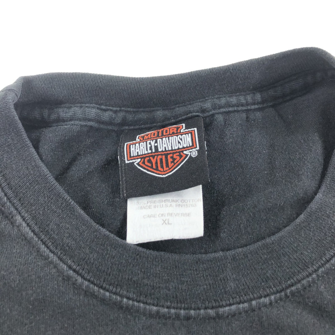 00'S Harley-Davidson Motorcycle Bike T-shirt Made in USA Men's XL cotton black type Vintage Second Hand