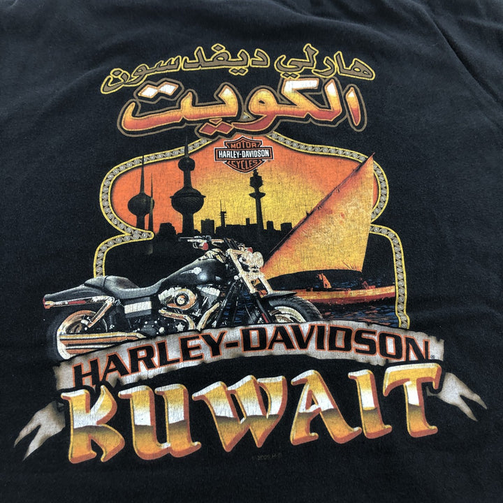 00'S Harley-Davidson Motorcycle Bike T-shirt Made in USA Men's XL cotton black type Vintage Second Hand