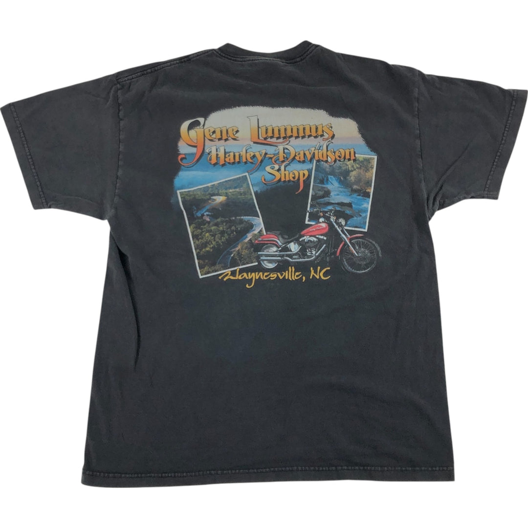 00'S Harley-Davidson Motorcycle Bike T-shirt Made in USA Men's L size cotton black type Vintage Second Hand