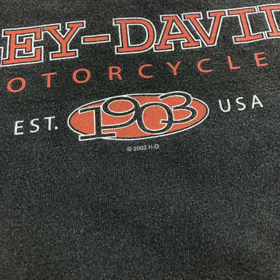 00'S Harley-Davidson Motorcycle Bike T-shirt Made in USA Men's L size cotton black type Vintage Second Hand