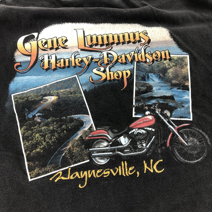 00'S Harley-Davidson Motorcycle Bike T-shirt Made in USA Men's L size cotton black type Vintage Second Hand