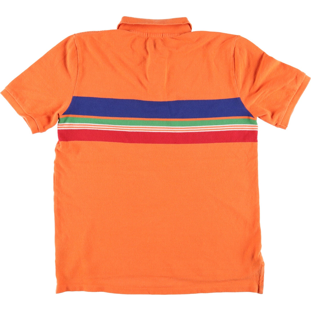 Ralph Lauren POLO Ralph Lauren Multi-border short sleeve border polo shirt women's XL size cotton orange type Vintage Second Hand