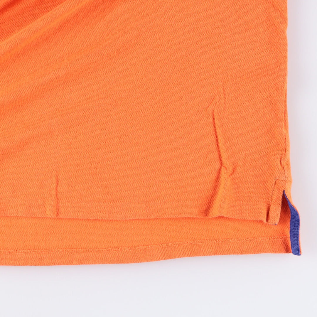 Ralph Lauren POLO Ralph Lauren Multi-border short sleeve border polo shirt women's XL size cotton orange type Vintage Second Hand