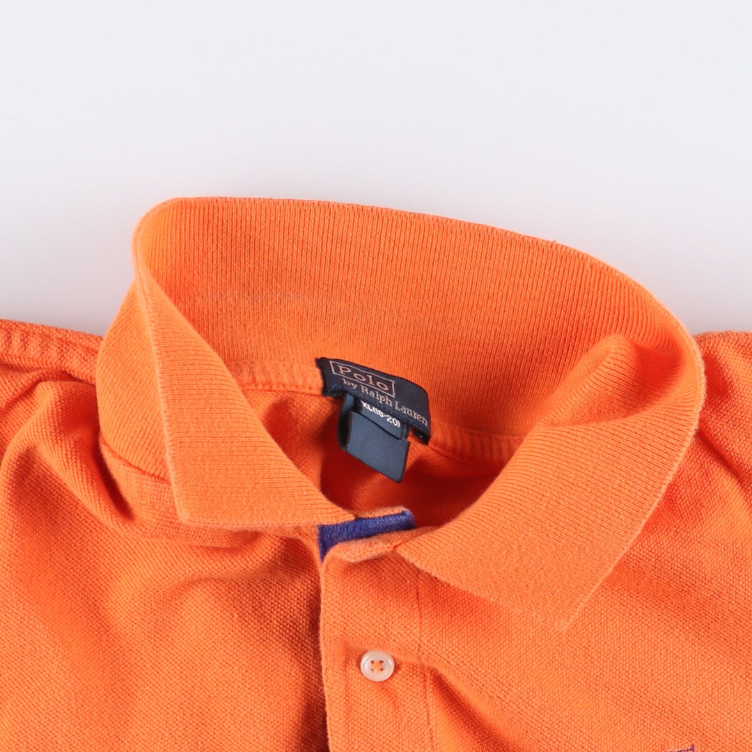 Ralph Lauren POLO Ralph Lauren Multi-border short sleeve border polo shirt women's XL size cotton orange type Vintage Second Hand