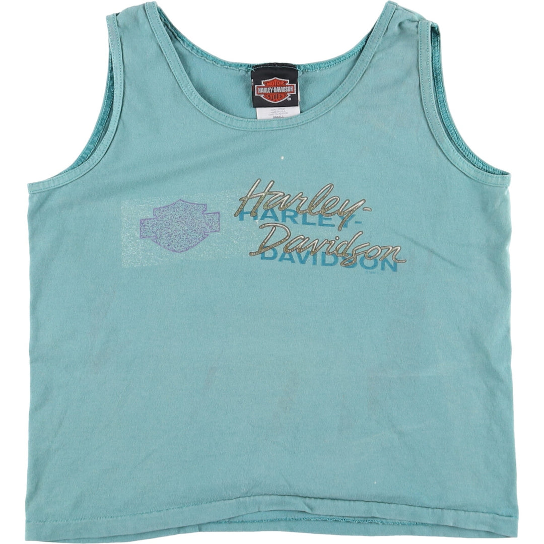 90'S Harley-Davidson Tank Top Made in USA Women's Size S cotton Mint green Vintage Second Hand