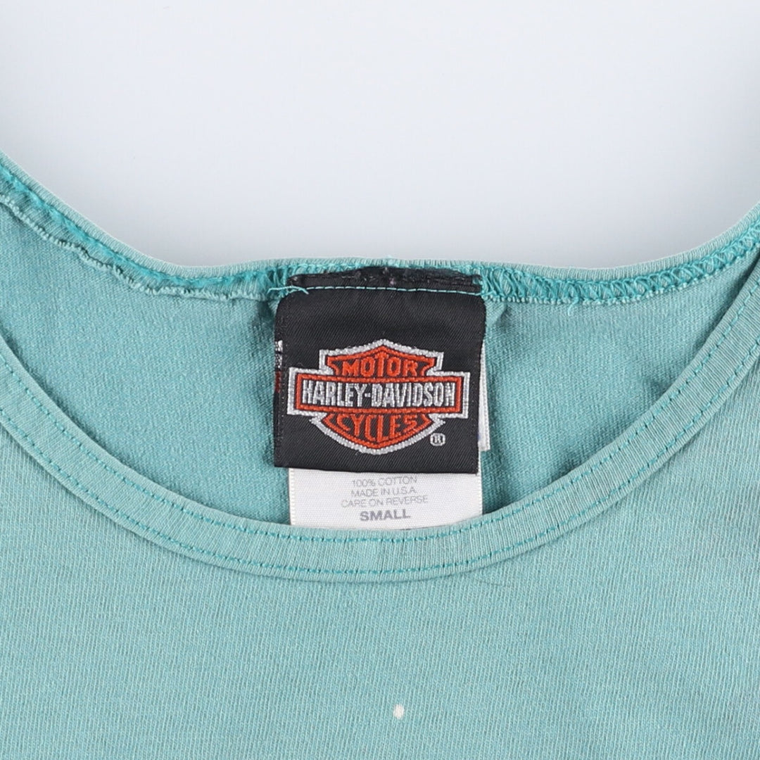 90'S Harley-Davidson Tank Top Made in USA Women's Size S cotton Mint green Vintage Second Hand
