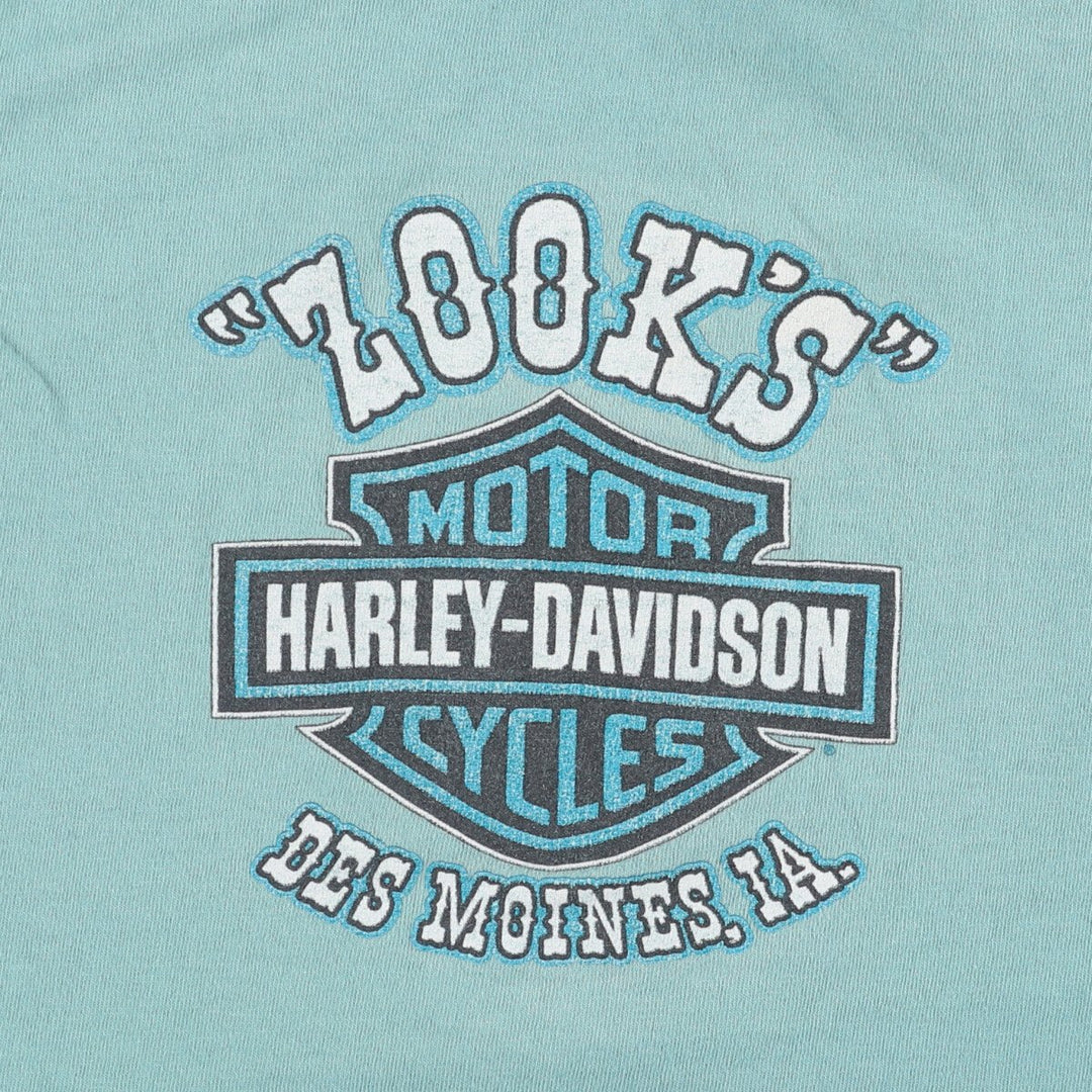 90'S Harley-Davidson Tank Top Made in USA Women's Size S cotton Mint green Vintage Second Hand
