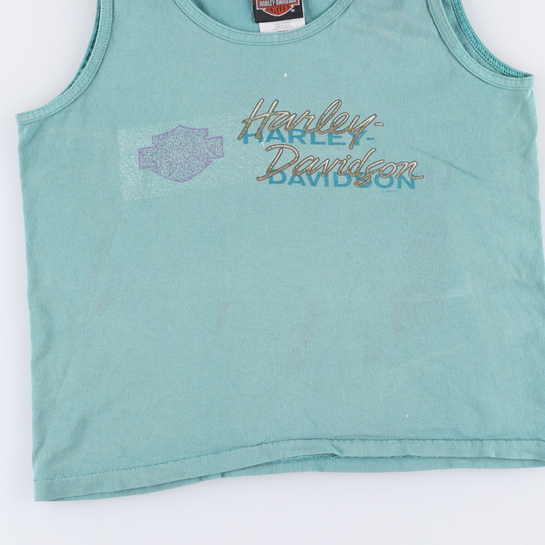 90'S Harley-Davidson Tank Top Made in USA Women's Size S cotton Mint green Vintage Second Hand