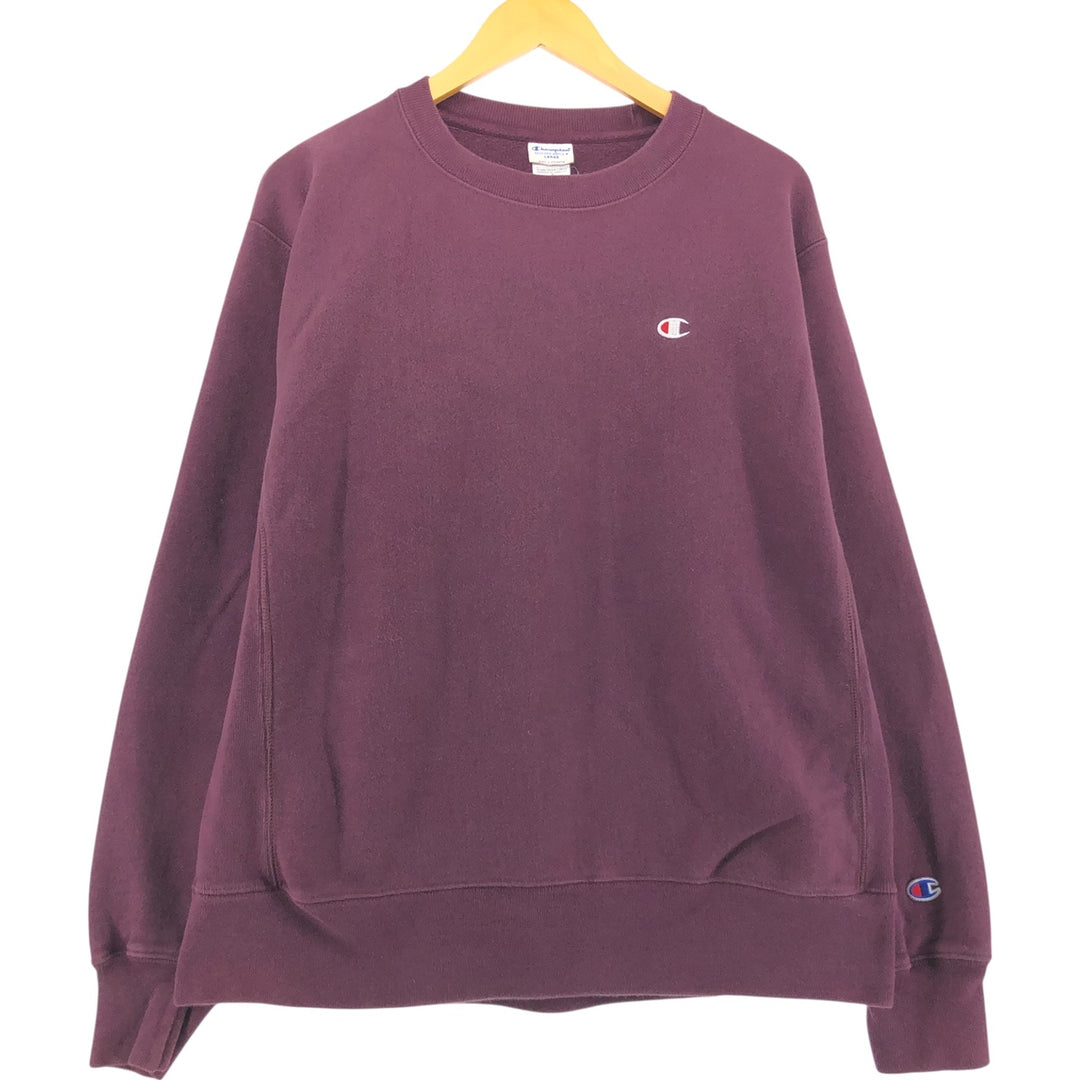 Champion REVERSE WEAVE Reverse Weave One Point Logo Sweatshirt Trainer Men's L size cotton bordeaux Vintage Second Hand