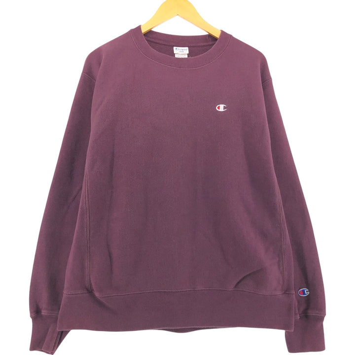 Champion REVERSE WEAVE Reverse Weave One Point Logo Sweatshirt Trainer Men's L size cotton bordeaux Vintage Second Hand