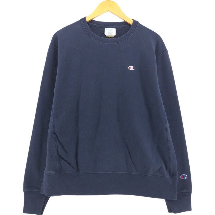 Champion REVERSE WEAVE Reverse Weave One Point Logo Sweatshirt Trainer Men's L size cotton navy blue type Vintage Second Hand