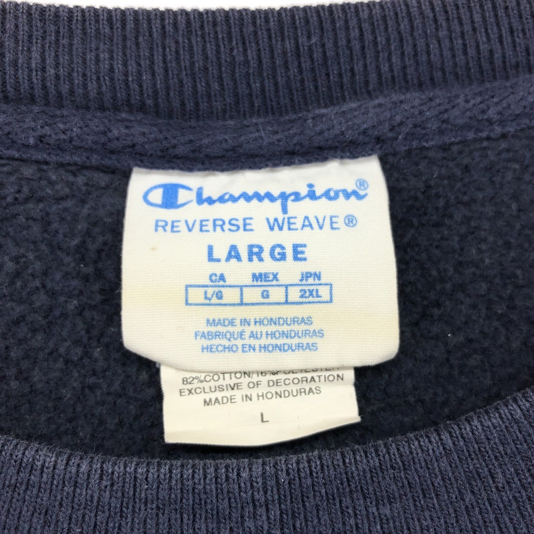 Champion REVERSE WEAVE Reverse Weave One Point Logo Sweatshirt Trainer Men's L size cotton navy blue type Vintage Second Hand