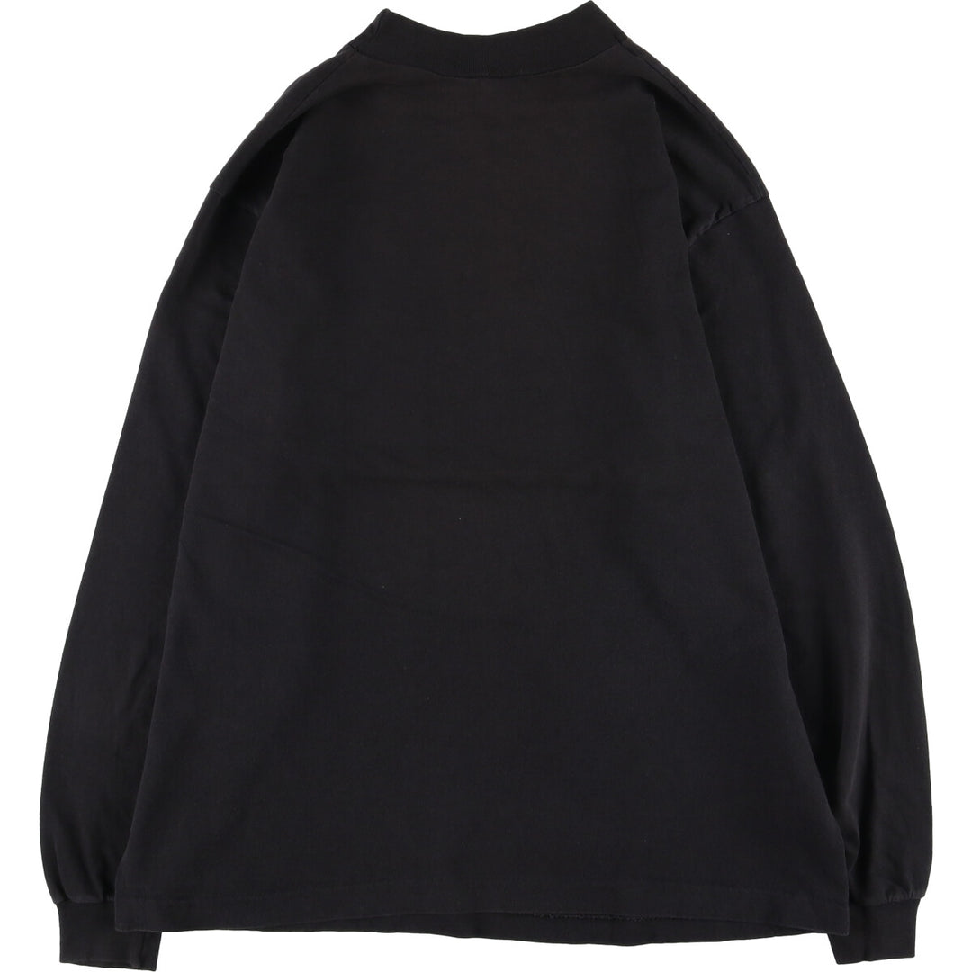 90'S BVD High Neck Mock Neck Long T-Shirt, Made in USA, Men's M Size, Vintage cotton black type Vintage Second Hand