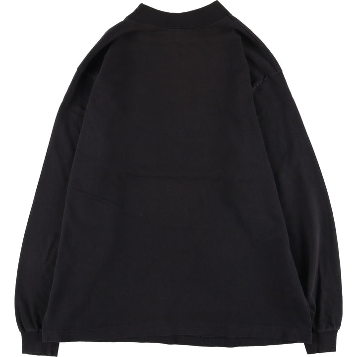 90'S BVD High Neck Mock Neck Long T-Shirt, Made in USA, Men's M Size, Vintage cotton black type Vintage Second Hand