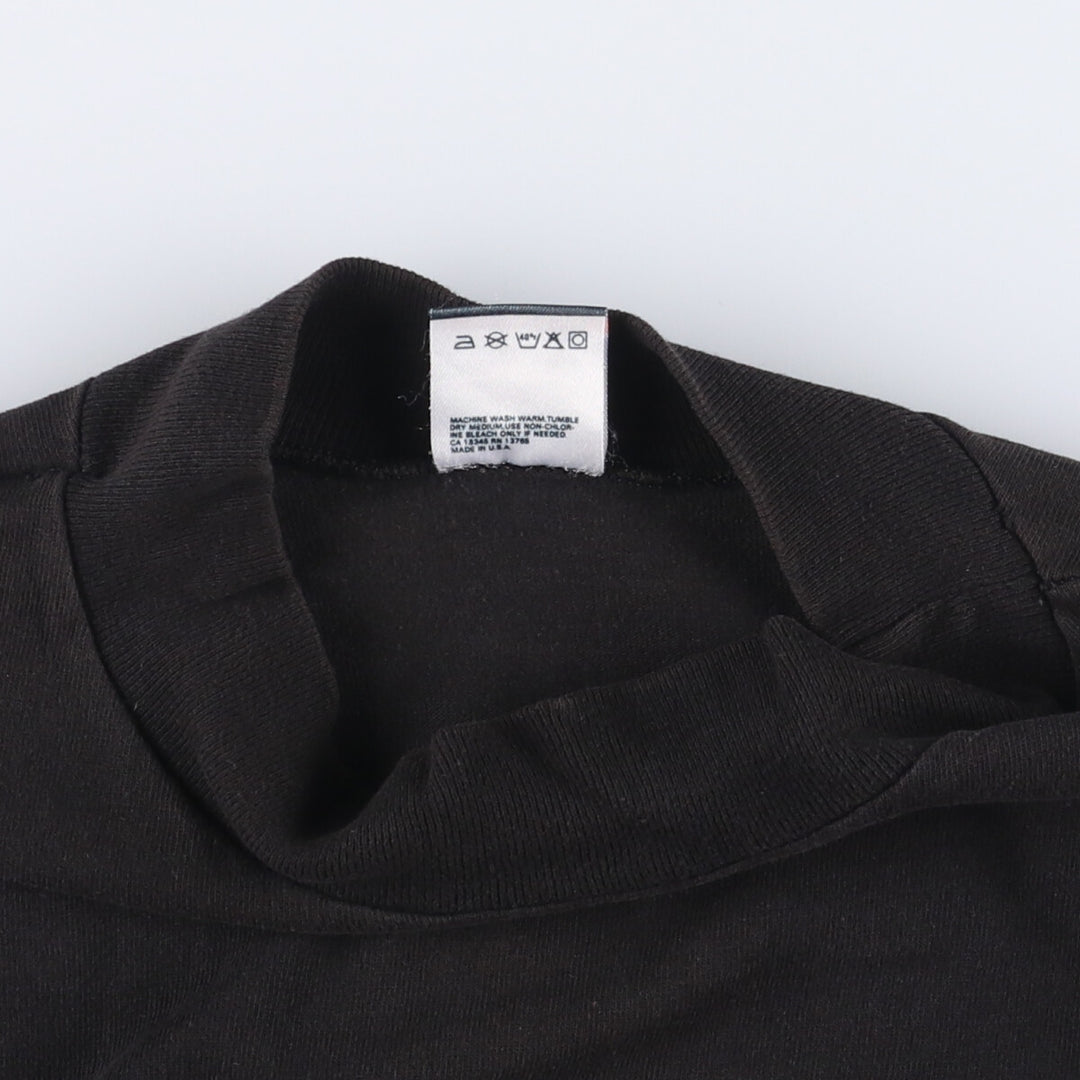 90'S BVD High Neck Mock Neck Long T-Shirt, Made in USA, Men's M Size, Vintage cotton black type Vintage Second Hand