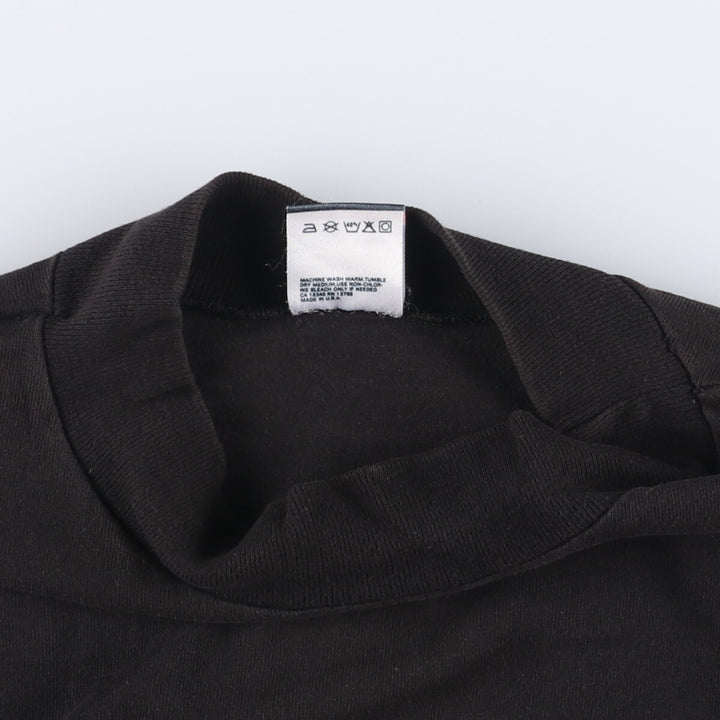 90'S BVD High Neck Mock Neck Long T-Shirt, Made in USA, Men's M Size, Vintage cotton black type Vintage Second Hand
