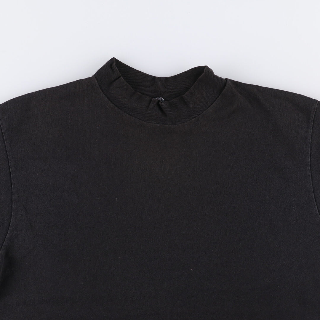 90'S BVD High Neck Mock Neck Long T-Shirt, Made in USA, Men's M Size, Vintage cotton black type Vintage Second Hand
