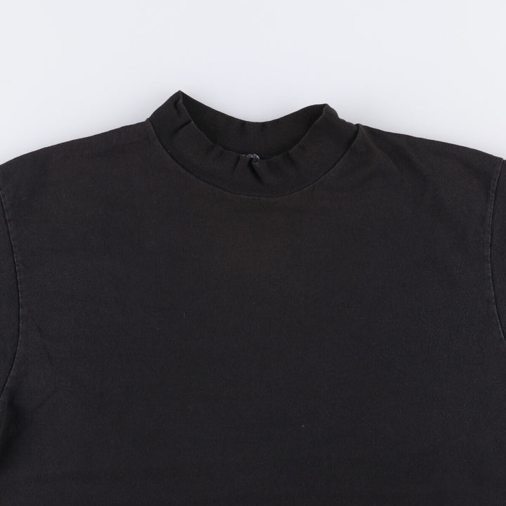 90'S BVD High Neck Mock Neck Long T-Shirt, Made in USA, Men's M Size, Vintage cotton black type Vintage Second Hand