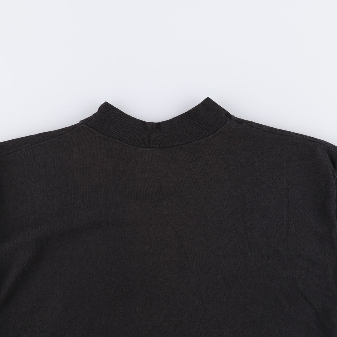 90'S BVD High Neck Mock Neck Long T-Shirt, Made in USA, Men's M Size, Vintage cotton black type Vintage Second Hand