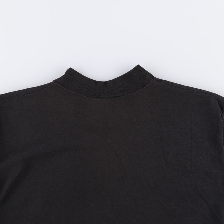 90'S BVD High Neck Mock Neck Long T-Shirt, Made in USA, Men's M Size, Vintage cotton black type Vintage Second Hand