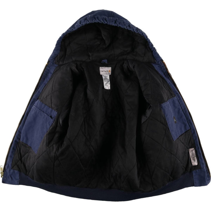 Carhartt Active Jacket Duck Full Zip Hoodie Men's M cotton navy blue type Vintage Second Hand