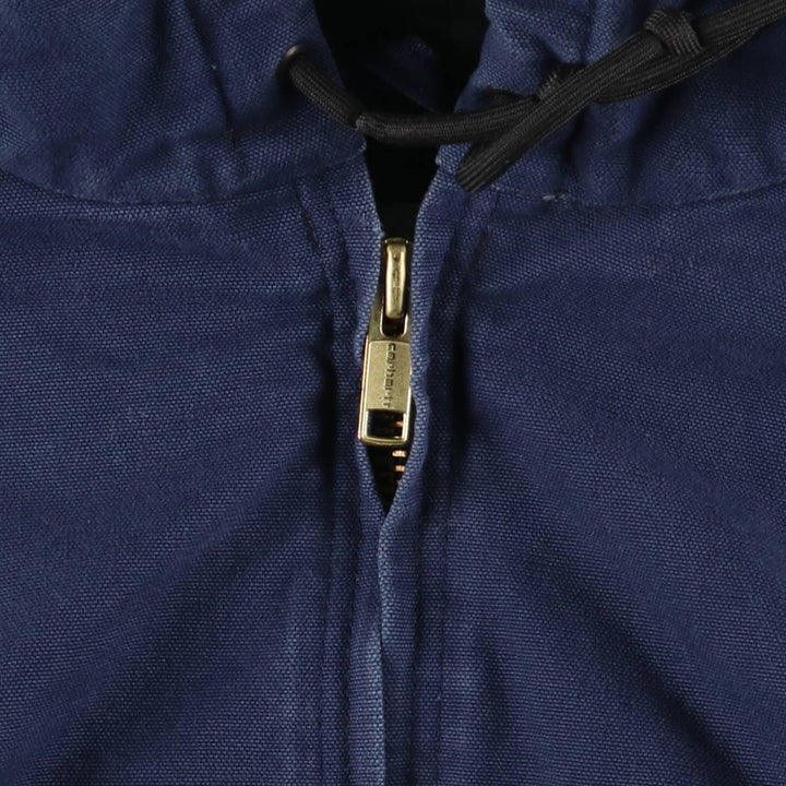 Carhartt Active Jacket Duck Full Zip Hoodie Men's M cotton navy blue type Vintage Second Hand