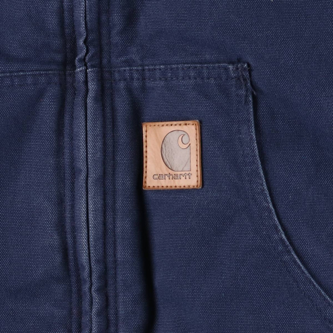 Carhartt Active Jacket Duck Full Zip Hoodie Men's M cotton navy blue type Vintage Second Hand