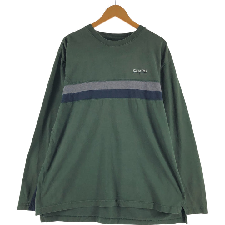 90'S Ralph Lauren CHAPS Long Sleeve T-Shirt Men's XL Vintage cotton Khaki type Vintage Second Hand