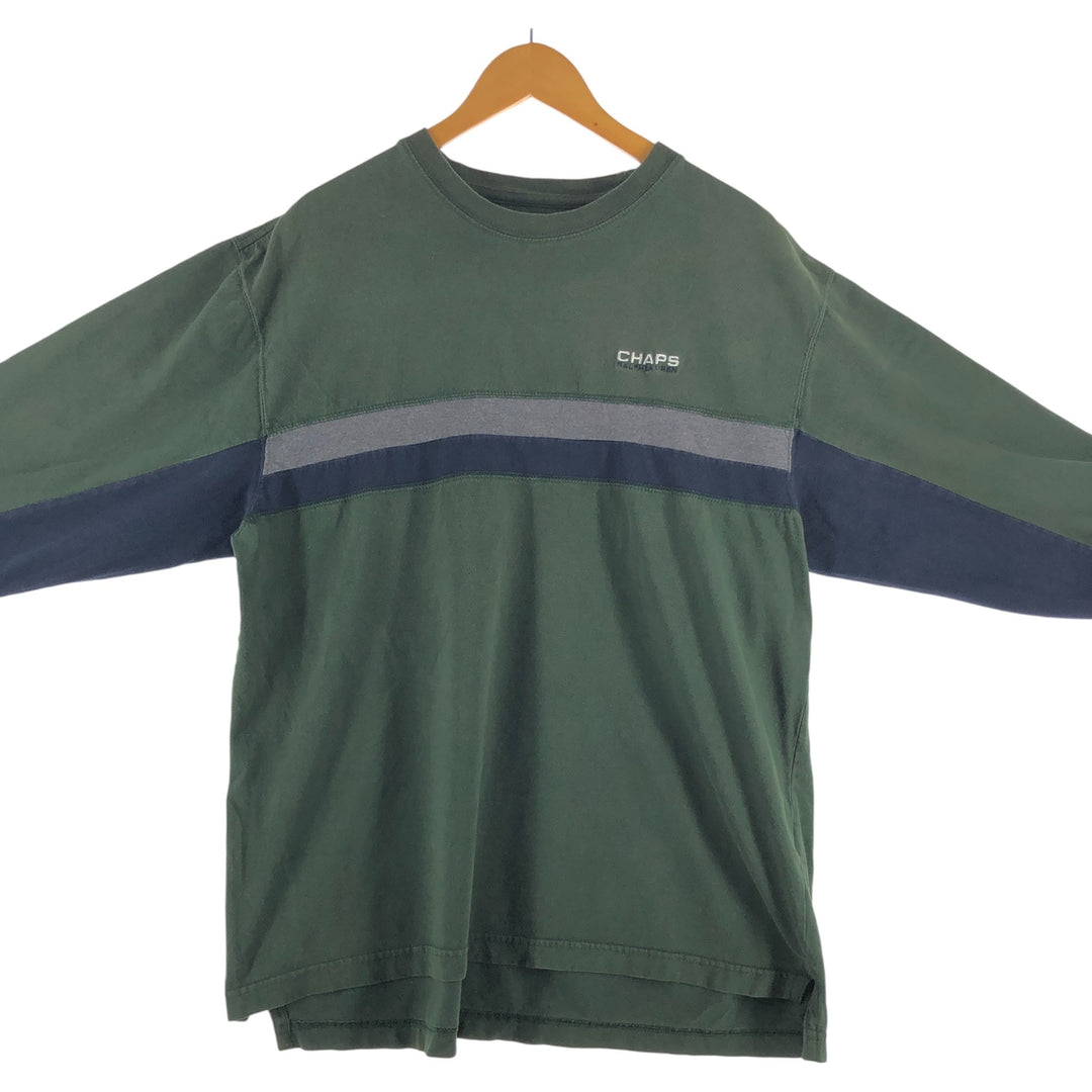 90'S Ralph Lauren CHAPS Long Sleeve T-Shirt Men's XL Vintage cotton Khaki type Vintage Second Hand