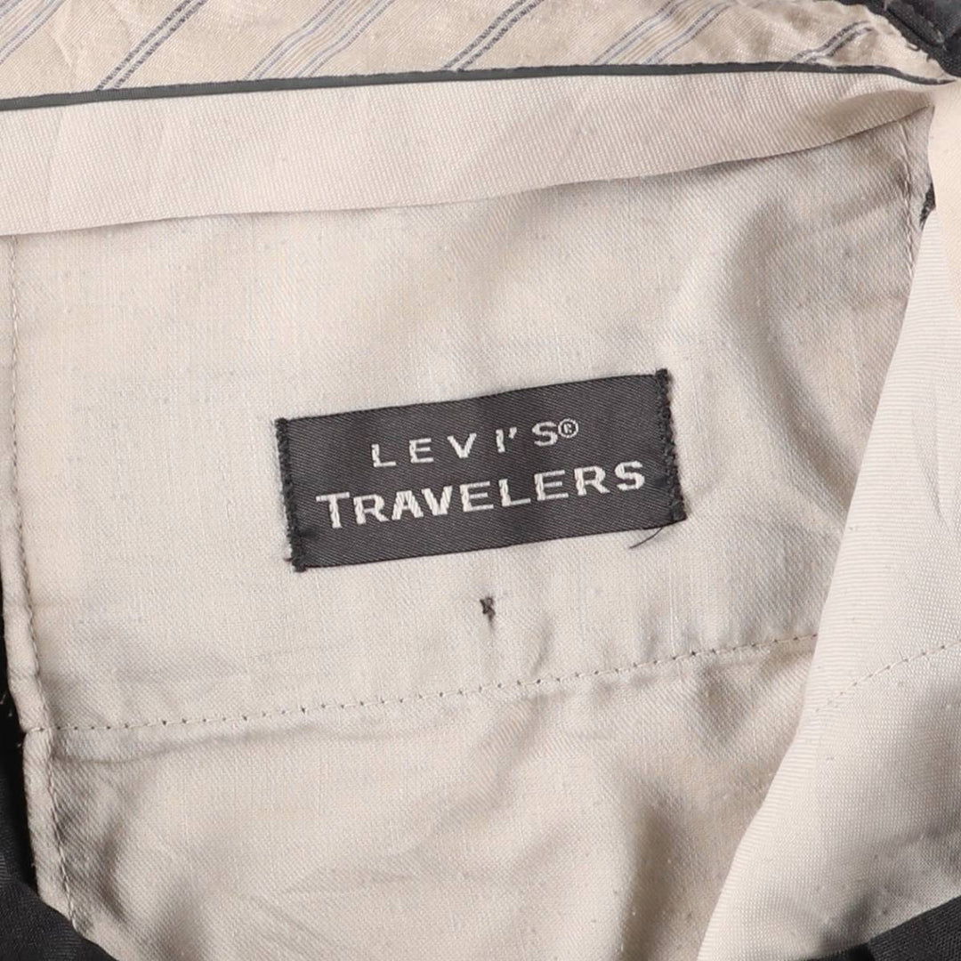 80s-90'S Levi's TRAVELERS Two-pleat Slacks Pants for Men, W34, Vintage polyester Charcoal Vintage Second Hand
