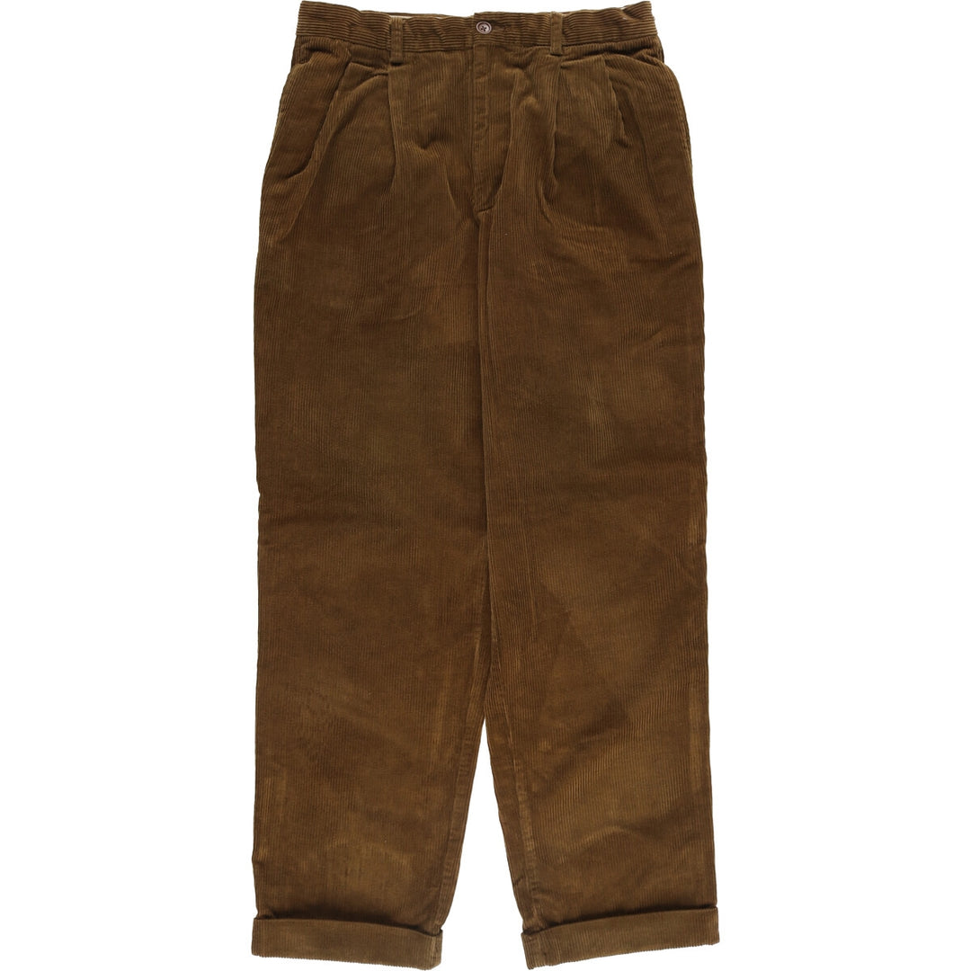 00'S Banana Republic SMITHFIELD Two-pleat Corduroy Pants for Men, W32 equivalent cotton brown type Vintage Second Hand