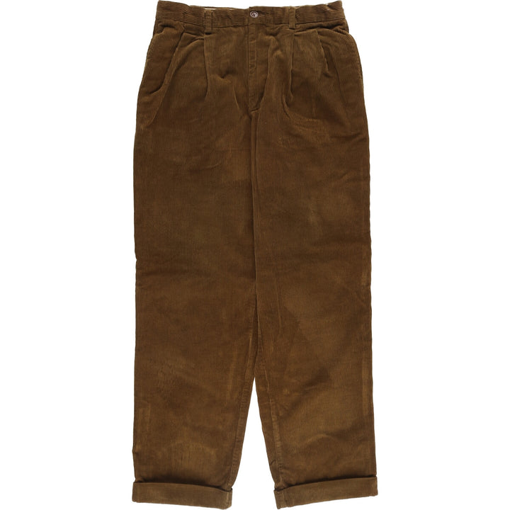 00'S Banana Republic SMITHFIELD Two-pleat Corduroy Pants for Men, W32 equivalent cotton brown type Vintage Second Hand