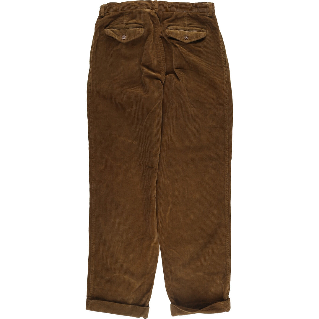 00'S Banana Republic SMITHFIELD Two-pleat Corduroy Pants for Men, W32 equivalent cotton brown type Vintage Second Hand