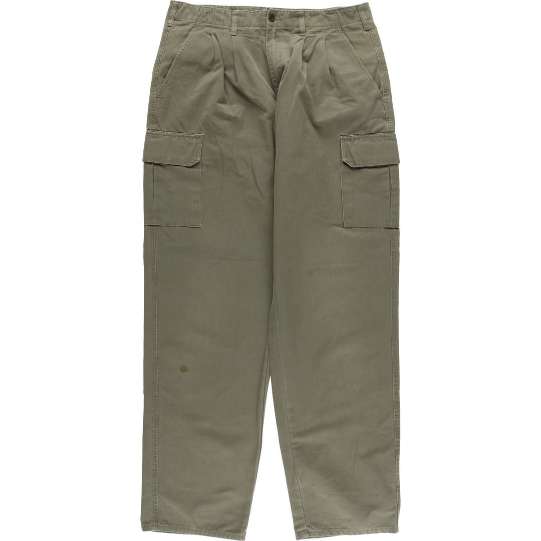 Eddie Bauer cargo pants for men, size W35 cotton Khaki type sage green Vintage Second Hand