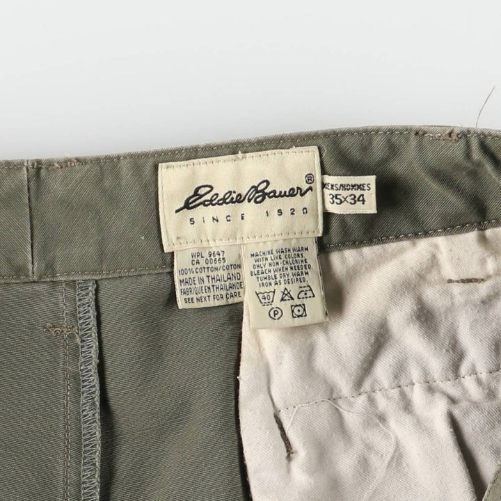 Eddie Bauer cargo pants for men, size W35 cotton Khaki type sage green Vintage Second Hand
