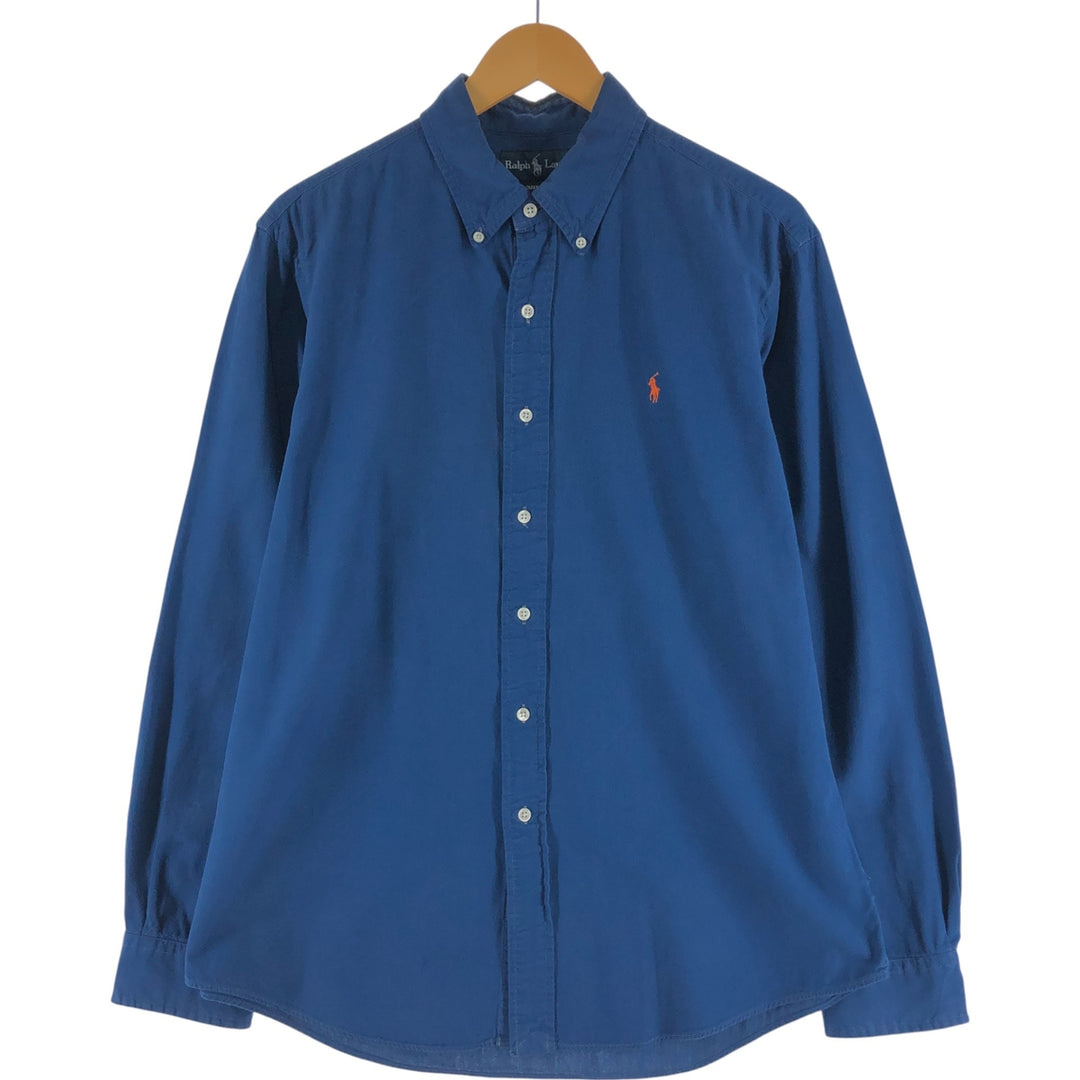 Ralph Lauren CUSTOM FIT long sleeve button down shirt, men's size L cotton blue type Vintage Second Hand
