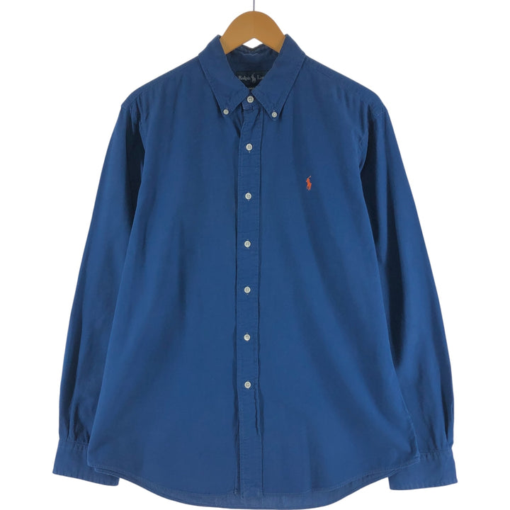 Ralph Lauren CUSTOM FIT long sleeve button down shirt, men's size L cotton blue type Vintage Second Hand