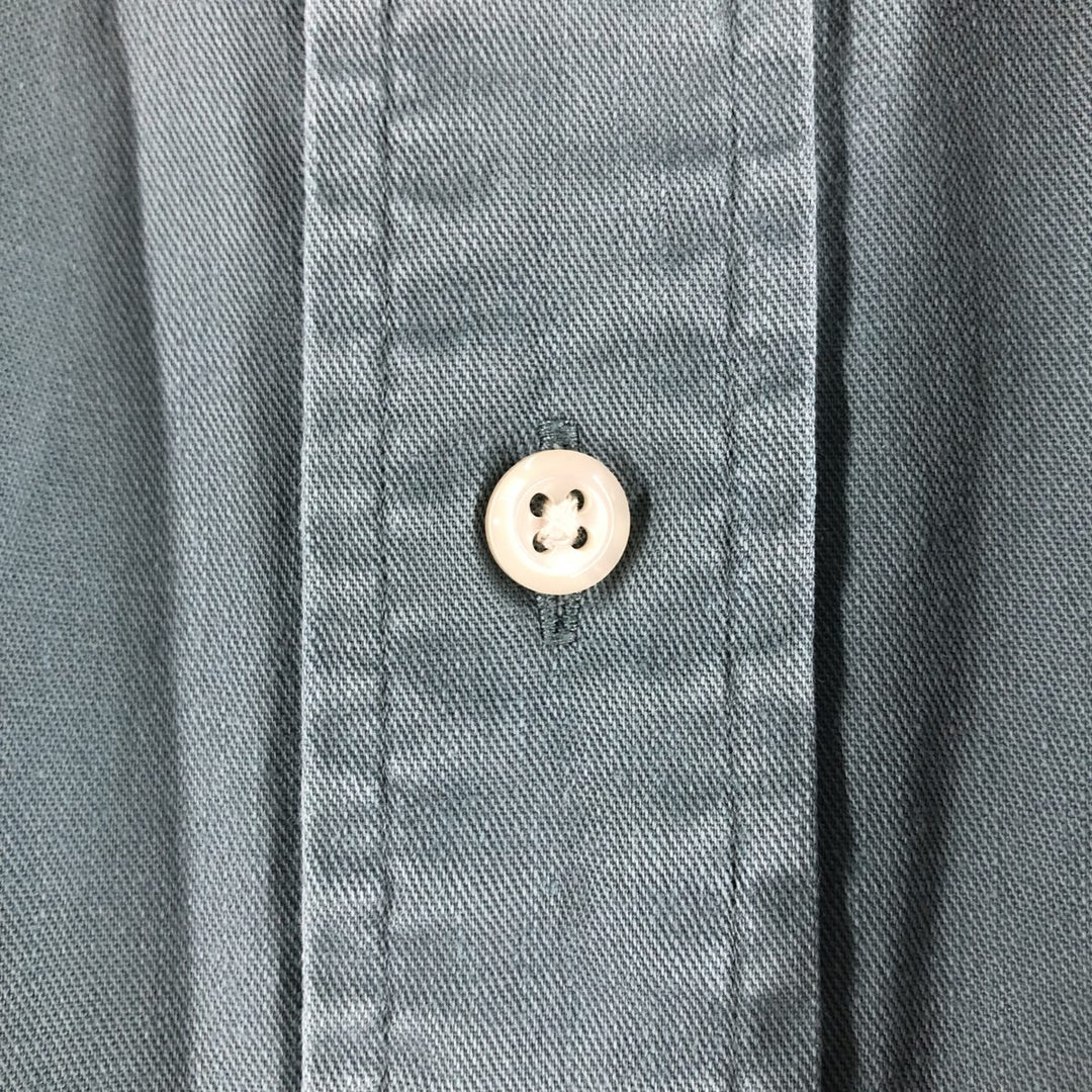 Ralph Lauren BLAKE long sleeve button down shirt, men's size L cotton Khaki type sage green Vintage Second Hand