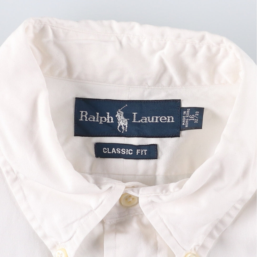 Ralph Lauren Classic Fit Long Sleeve Button Down Shirt, Men's Size L cotton white type Vintage Second Hand