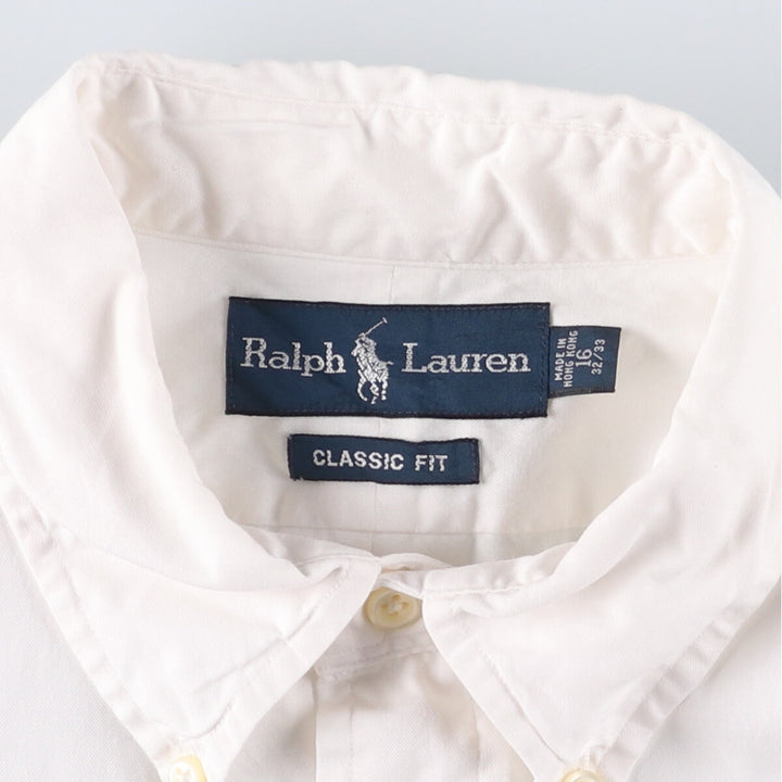 Ralph Lauren Classic Fit Long Sleeve Button Down Shirt, Men's Size L cotton white type Vintage Second Hand