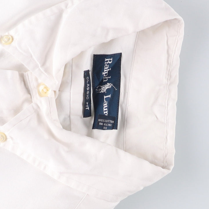 Ralph Lauren Classic Fit Long Sleeve Button Down Shirt, Men's Size L cotton white type Vintage Second Hand