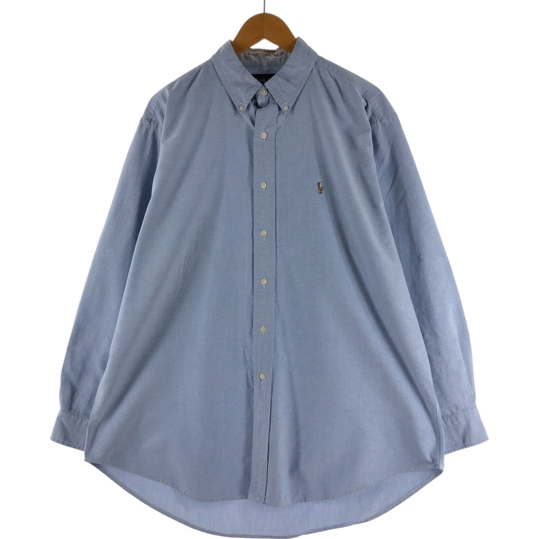 Ralph Lauren YARMOUTH long sleeve button down shirt, men's size L cotton Blue type light blue Vintage Second Hand