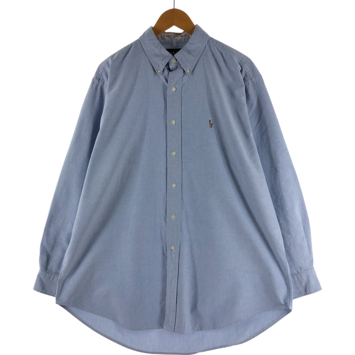 Ralph Lauren YARMOUTH long sleeve button down shirt, men's size L cotton Blue type light blue Vintage Second Hand