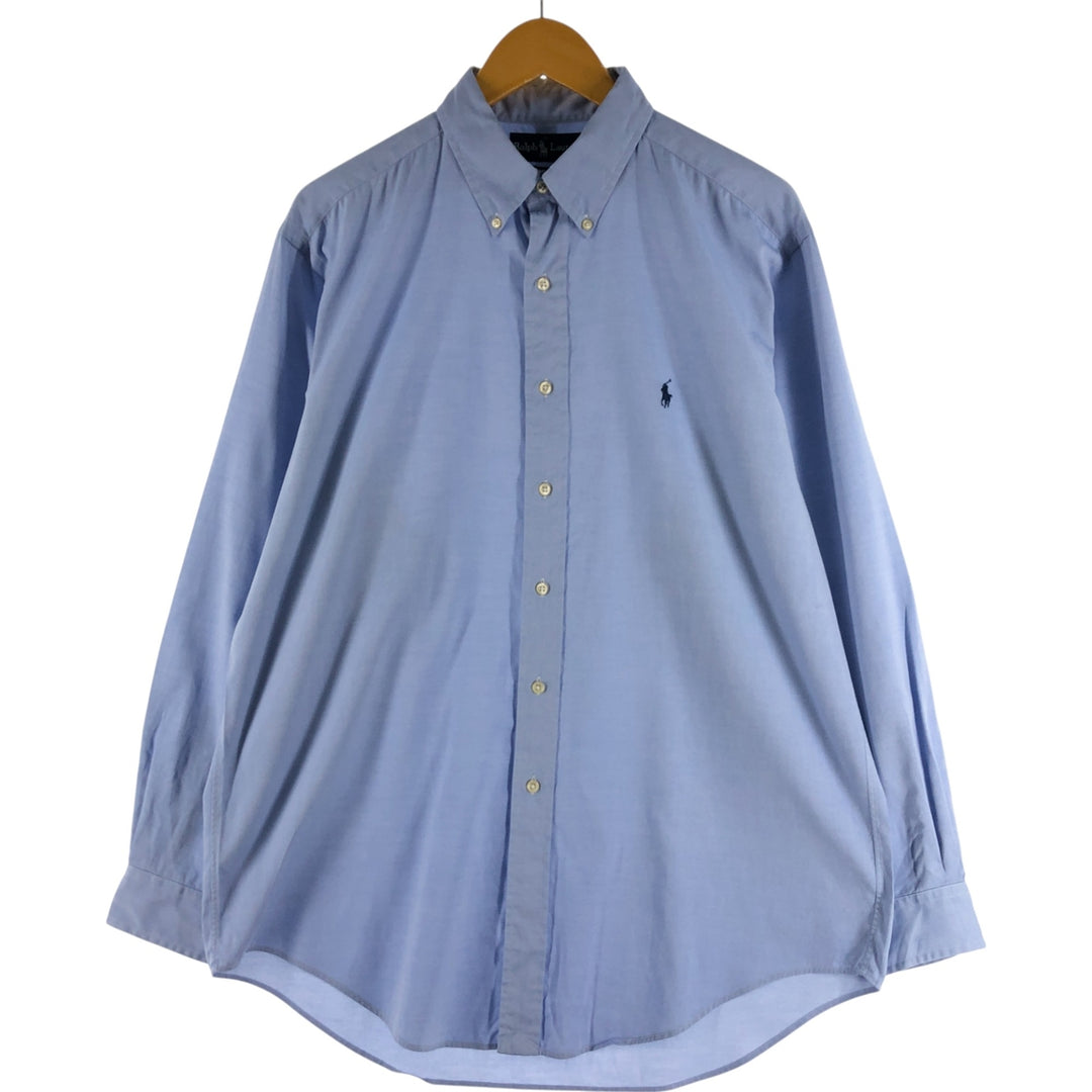 Ralph Lauren YARMOUTH long sleeve button down shirt, men's size L cotton Blue type light blue Vintage Second Hand
