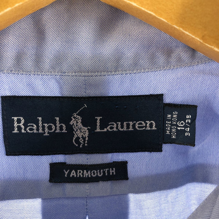 Ralph Lauren YARMOUTH long sleeve button down shirt, men's size L cotton Blue type light blue Vintage Second Hand