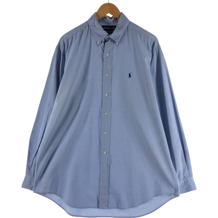 Ralph Lauren YARMOUTH long sleeve button down shirt, men's size L cotton Blue type light blue Vintage Second Hand