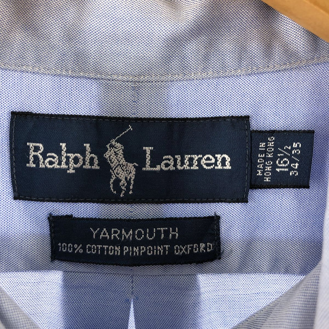 Ralph Lauren YARMOUTH long sleeve button down shirt, men's size L cotton Blue type light blue Vintage Second Hand