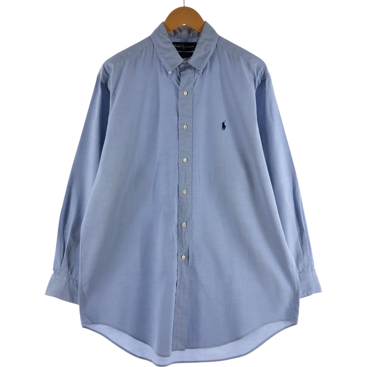 Ralph Lauren YARMOUTH long sleeve button down shirt, men's size L cotton Blue type light blue Vintage Second Hand